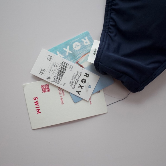 Roxy Swim SD Beach Classics Athletic Triangle Bikini Top Blue - Picture 4 of 7